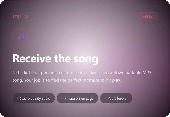 3 - Receive your song